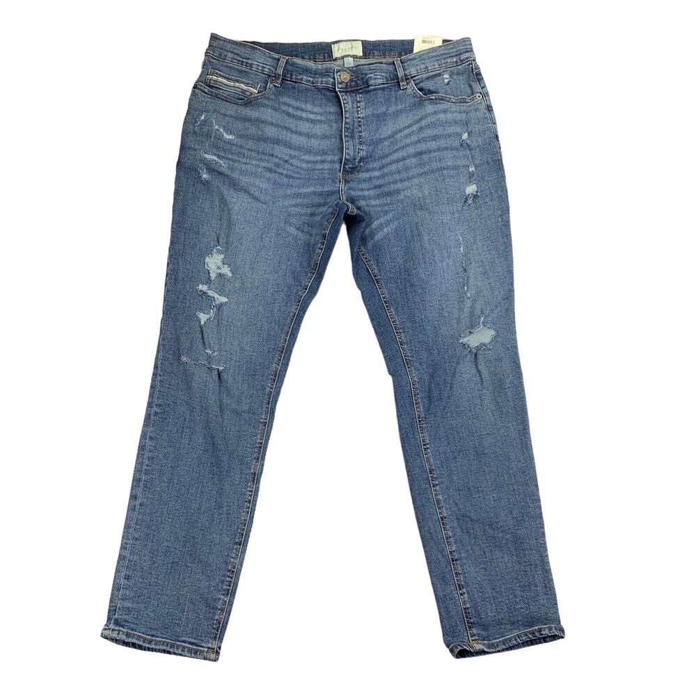Sun + Stone Mens Athletic Skinny Fit Distressed Jeans Med Blue 40